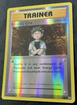 Brock's Grit 74/108 NM Reverse Holo Uncommon Trainer XY Evolutions Pokemon Card - Image 2