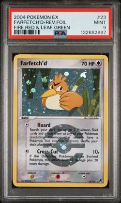 2004 POKEMON EX FIRE RED & LEAF GREEN #23 FARFETCH'D-REVERSE FOIL PSA 9 - Image 1