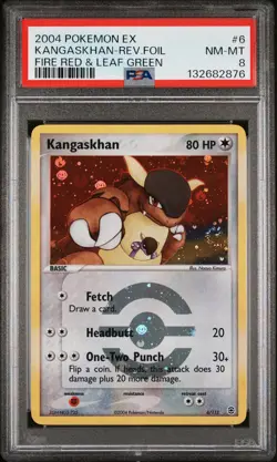 2004 POKEMON EX FIRE RED & LEAF GREEN #6 KANGASKHAN-REVERSE FOIL PSA 8 - Image 1