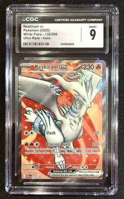 Pokemon TCG Reshiram EX Full Art Ultra Rare 158/087 White Flare CGC 9 - Image 1