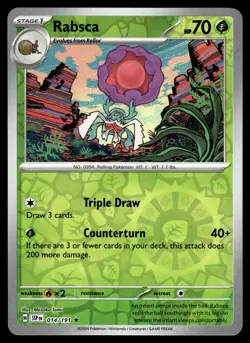 Rabsca Reverse Holo 014/191 SV08: Surging Sparks Pokemon - Image 1