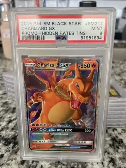 Charizard GX PSA 9 Mint Pokemon TCG 2019 Black Star Promo Hidden Fates Tin SM211 - Image 1
