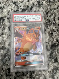 Charizard GX PSA 9 Mint Pokemon TCG 2019 Black Star Promo Hidden Fates Tin SM211 - Image 2