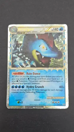 Pokemon Feraligatr Prime Holo: Heartgold Soulsilver Black Star Promos HGSS07 LP - Image 1
