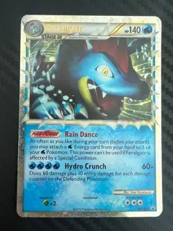 Pokemon TCG Feraligatr Prime Heartgold Soulsilver Black Star HGSS07 MP/HP - Image 1