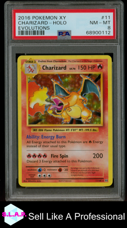 CHARIZARD-HOLO EVOLUTIONS POKEMON XY EVOLUTIONS 2016 11 PSA 8 - Image 1