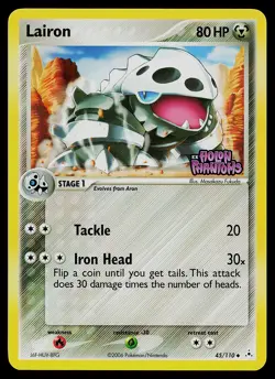 Pokemon Card - Lairon Holon Phantoms 45/110 Uncommon Reverse Holo Stamped - Image 1