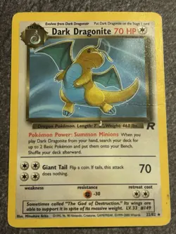 Dark Dragonite Pokemon Card 22/82 Team Rocket 2000 Vintage Pokemon TCG - Image 1