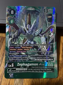 Zephagamon Ace SECRET RARE Digimon Game Textured Trading Card (BT20-101) Eng. - Image 1