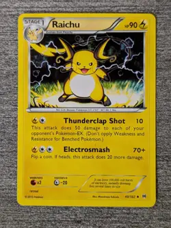 Pokemon TCG Raichu Breakthrough rough 49/162 Regular Rare - 837 - Image 1