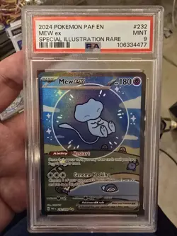 Pokemon Mew ex Paldean Fates Special Illustration Rare #232 PSA 9 Mint - Image 1