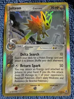 Pokemon Jolteon Delta Species Holo Rare 7/113 2005 TCG Card - Image 1