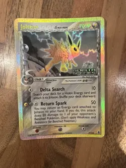 Pokemon TCG Jolteon EX Delta Species Reverse Holo Stamped Card 2005 7/113 Rare - Image 1