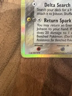 Pokemon TCG Jolteon EX Delta Species Reverse Holo Stamped Card 2005 7/113 Rare - Image 3