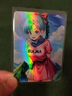 BULMA DRAGON BALL RAINBOW FOIL WAIFU ANIME CARD - Image 1