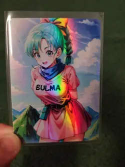 BULMA DRAGON BALL RAINBOW FOIL WAIFU ANIME CARD - Image 2