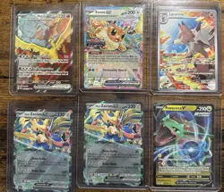 Pokemon CARD Lot Of 13 cards. Mixed lot Eevee Ex, Moltres Ex, Rayquaza V ETC. - Image 2