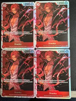 OP09-004 Shanks X4 Playset Super Rare One Piece TCG English Edition - Image 1