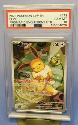 Eevee #173 PSA 10 Gem Mint Prismatic Evolutions ETB Black Star Promo - Image 1