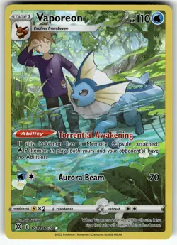 Vaporeon TG02/TG30 SWSH09: Brilliant Stars Trainer Gallery NM Pokemon Card TCG - Image 1