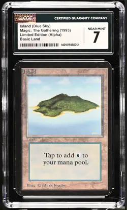 1993 MTG Island (B) Alpha Edition Regular CGC 7 Near Mint - Blue Sky - Image 1