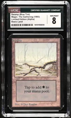 1993 MTG Swamp (A) Alpha Edition Regular CGC 8 NM/Mint - Blue Tint - Image 1