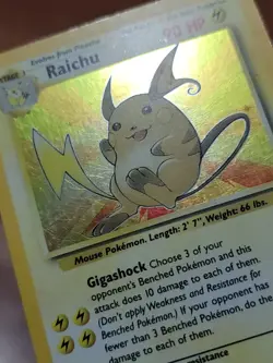 Raichu 14/62 Holo Fossil Pokemon Card TCG WOTC MP* - Image 2