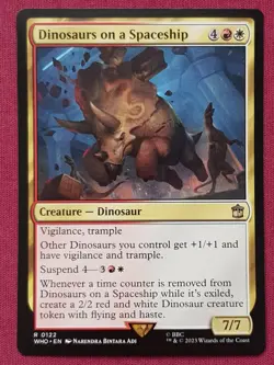 Magic The Gathering DOCTOR WHO DINOSAURS ON A SPACESHIP red/white card MTG - Image 1
