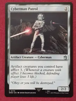 Magic The Gathering DOCTOR WHO CYBERMAN PATROL artifact card MTG - Image 1