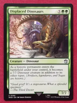 Magic The Gathering DOCTOR WHO DISPLACED DINOSAURS green card MTG - Image 1