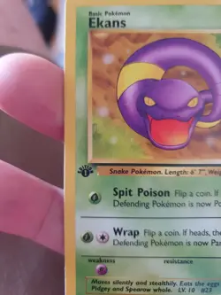 Pokemon 1st Edition Ekans 46/62 Fossil Common Very Slight Whitening - Image 2