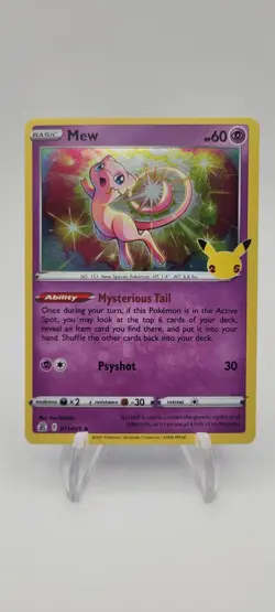 MEW 011/025 Celebrations 25th Anniversary HOLO RARE card 2021 Pokemon TCG - Image 1