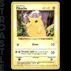 Pikachu 058/102 Base Set Regular Vintage English Card Pokemon TCG - LP - Image 1