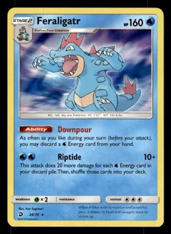 2018 POKEMON FERALIGATR 24/70 RARE HOLO DRAGON MAJESTY - Image 1