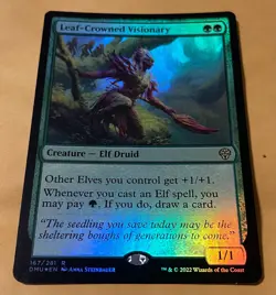 MTG Leaf-Crowned Visionary RARE (Foil) - Dominaria United (DMU) #167 “Unplayed” - Image 1