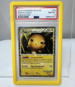 Pokemon PSA 8 Raichu Prime 83/90 HeartGold & SoulSilver Undaunted Near Mint - Image 1