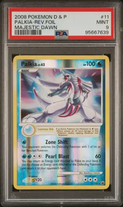 Pokemon Palkia 11/100 PSA 9 Mint DP Majestic Dawn Reverse holo 2008 - Image 1