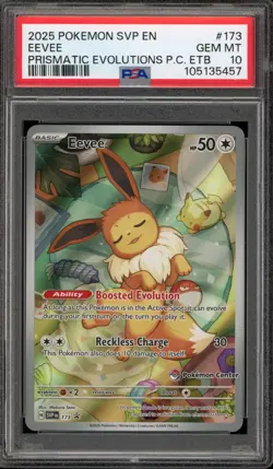 Pokemon Center Stamp Promo Eevee Prismatic Evolutions ETB SVP EN 173 PSA 10 - Image 1