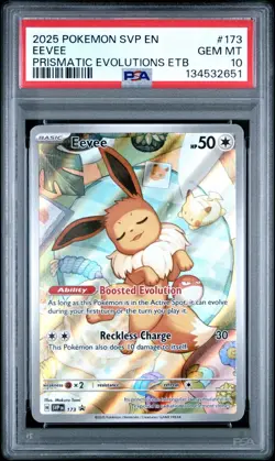 2025 Pokemon SVP En Eevee Prismatic Evolutions ETB Black Star Promo #173 PSA 10 - Image 1