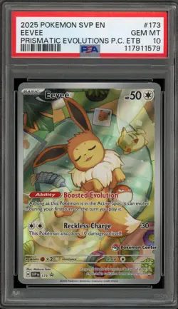 Pokemon Center Stamp Promo Eevee Prismatic Evolutions ETB SVP EN 173 PSA 10 - Image 1