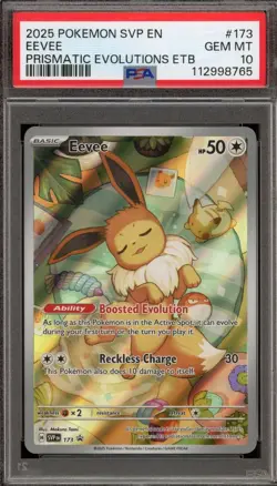 Pokemon Eevee Prismatic Evolutions ETB Promo SVP EN 173 PSA 10 Gem Mint - Image 1