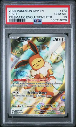 PSA 10 Eevee 173 SVP EN Prismatic Evolutions ETB Promo Pokemon Card GEM MINT - Image 1