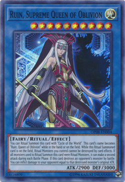 Ruin, Supreme Queen of Oblivion - OP08-EN004 - Super Rare Near Mint Yugioh - Image 1