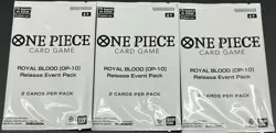 ONE PIECE OP-10 ROYAL BLOOD 3x SEALED RELEASE EVENT PACKS PROSHIPPER - Image 1