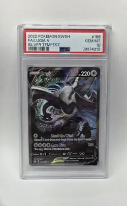 Pokemon Lugia V Alt Full Art 186/195 SWSH Silver Tempest SIR GEM MINT PSA 10 - Image 1