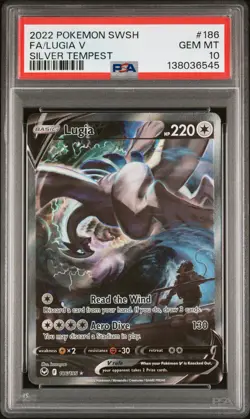 Pokemon Lugia V 186/195 Silver Tempest Alt Full Art 186 GEM MINT PSA 10 - Image 1