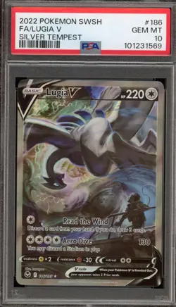 Pokemon Lugia V Silver Tempest Full Alt Art #186 PSA 10 Gem Mint - Image 1