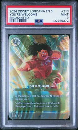 You're Welcome (Enchanted) - Shimmering Skies (5) PSA 9 Disney Lorcana Maui - Image 1