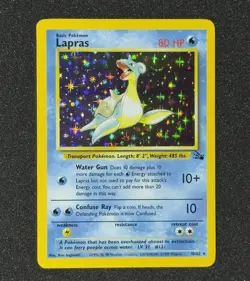 1999 Pokemon Lapras 10/62 Holo Rare Fossil set WOTC Vintage TCG Card Near Mint - Image 1