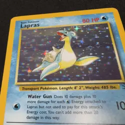1999 Pokemon Lapras 10/62 Holo Rare Fossil set WOTC Vintage TCG Card Near Mint - Image 4
